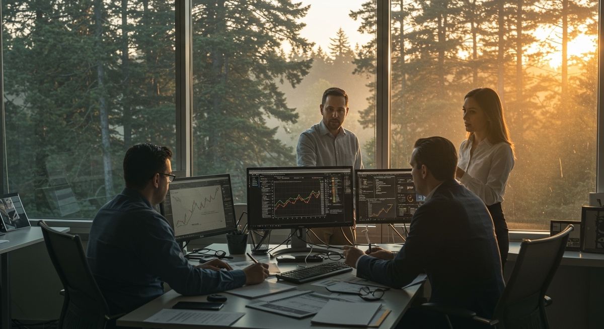 Financial professionals working in their field